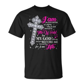 I Am The Daughter Of A King Christian Cross Women T-Shirt - Thegiftio