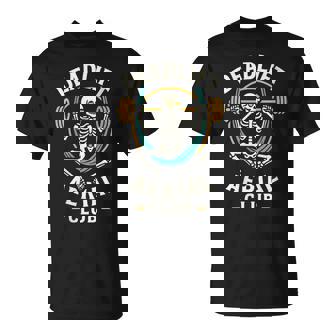 Deadlift Aerial Club Skeleton Hammock Barbell Fitness T-Shirt | Mazezy