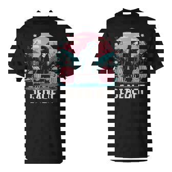 Deadlift Skeleton Fitness Goth Tarot Card Gym Workout T-Shirt - Monsterry