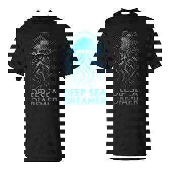 Deep Sea Dreamer Jellyfish Art Deco Aquatic Wonderland Vibes T-Shirt | Mazezy