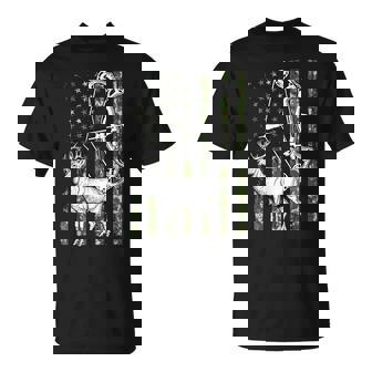 Deer Bowhunter American Flag Archery Hunting Tee T-Shirt | Mazezy