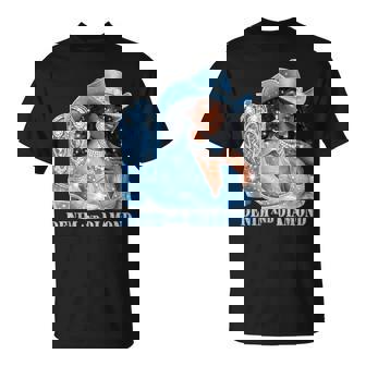 Denim And Diamonds Western Cowgirl Country Rodeo T-Shirt | Mazezy