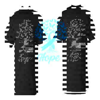 Diabetes Warrior Tree Of Hope Butterfly Ribbon Men Women T-Shirt | Mazezy