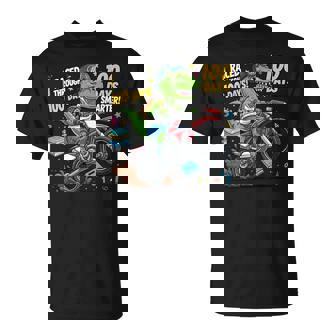 Dirt Bike 100 Days Of School Dinosaur Raced Through 100 Days T-Shirt | Mazezy