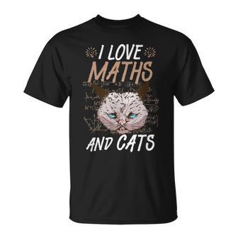 Diseño De Matemáticas Y Álgebra Con Texto En Inglés I Love Maths And Cats Camiseta unisex - Regaloses