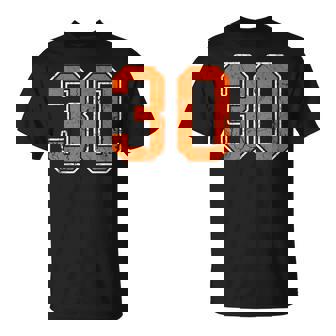 Distressed Orange Number 30 Jersey Player Uniform 30 T-Shirt | Mazezy