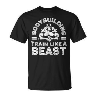 Divertente Bodybuilding Train Muscle Gym Train Maglietta - Novitaregali
