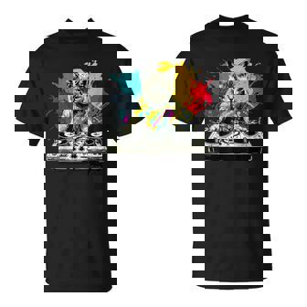 Dj Cat Maison Drôle De Musique Chat Amateur De Musique T-Shirt - Cadeauxyz