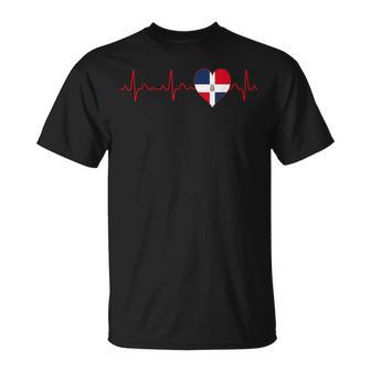 Dominican Republic Flag Heartbeat Ekg Patriotic National T-Shirt - Monsterry