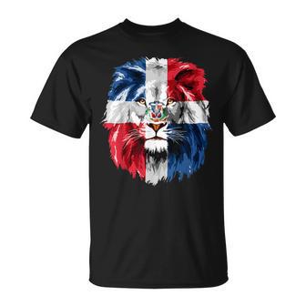 Dominican Republic Flag Lion Face Flag Of The Dominican T-Shirt | Mazezy