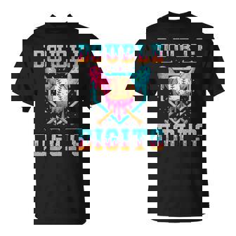 Double Digits Birthday Boy 10Th Baseball Drip Birthday Party T-Shirt | Seseable FR