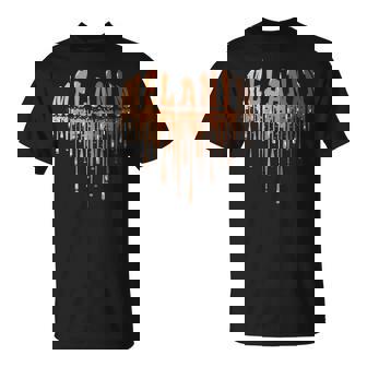 Drippin Melanin Heart Love Black History Pride Girls T-Shirt - Monsterry