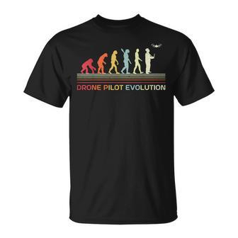 Drone Pilot Evolution Retro Vintage Style Quadcopter Flying T-Shirt | Mazezy
