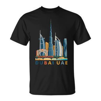 Dubai Skyline Uae Cityscape Travel Souvenir T-Shirt | Mazezy