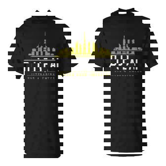 Dubai Skyline United Arab Emirates UAE Souvenir T-Shirt | Mazezy