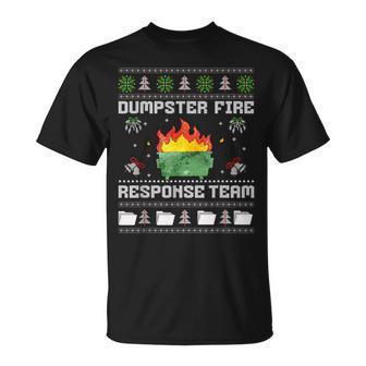 Dumpster Fire Response Team Chaos Ugly Sweater Cute Employee T-Shirt - Monsterry