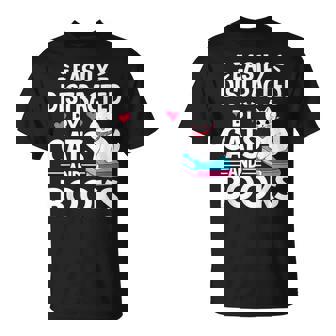 Easily Distracted By Cats And Books Cute Cat And Book Lovers T-Shirt - Thegiftio