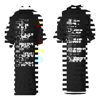 Eat Sleep Anime Gaming Repeat Japan Anime Manga Ns T-Shirt - Monsterry