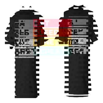 Eat Sleep Mine Coal Miner Panning Gold Mining Miner T-Shirt | Mazezy