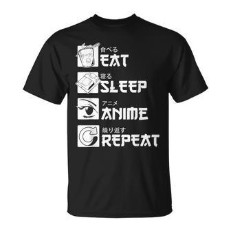 Eatleep Anime Repeat Divertido Regalo De Manga Japonesa Camiseta unisex - Regaloses