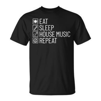 Eatleep House Music リピート Edm Lover Djハウスミュージック Tシャツ - Kawaiitshirt
