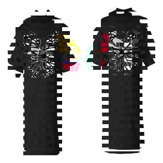 Ecuador And Mexico Butterfly Half Ecuadorian Half Mexican Tank Top T-Shirt | Mazezy