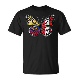 Ecuador And Peru Butterfly Half Ecuadorian Half Peruvian T-Shirt | Mazezy