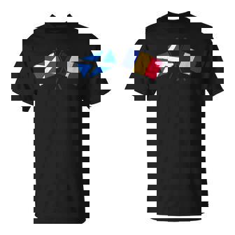 England Scotland Crossed Flags Scottish Romanian Friendship T-Shirt | Mazezy