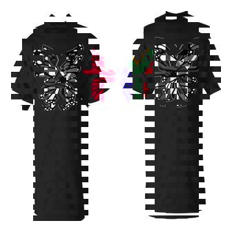 England South Africa Butterfly Half English South African T-Shirt | Mazezy