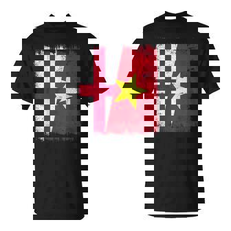 England Vietnam Half Flag English Vietnamese History T-Shirt | Mazezy