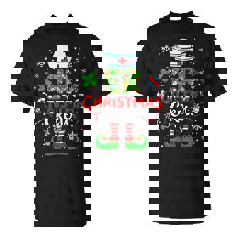 ER Christmas Crew Colorful Floral Costume Elf Nurse Job T-Shirt | Mazezy
