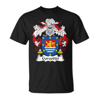 Escudo De Armas Gorostidi Escudo De La Familia Cuello Camiseta unisex - Regaloses