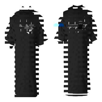 Estonia Heart Eesti Heartbeat ECG Pulse Estonia Roots T-Shirt | Mazezy