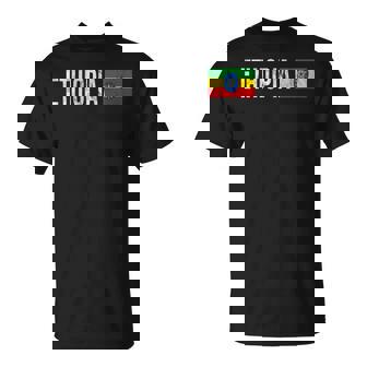 Ethiopia Flag Souvenir Retro Ethiopian T-Shirt | Mazezy