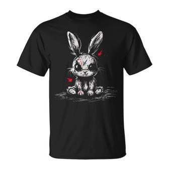 Evil Horror Bunny Rabbit Creepy Cute Alt Goth Grunge Demon T-Shirt - Thegiftio