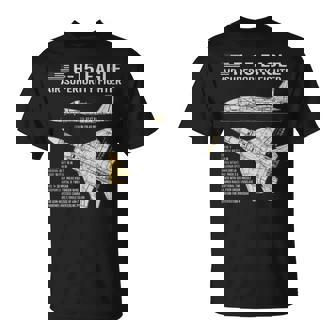 F-15イーグル航空機の設計図ジェット戦闘機データ Tシャツ - Kawaiitshirt