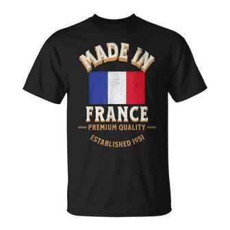 Fabriqué En France 1951 Drapeau Français De Qualitéupérieure T-Shirt - Cadeauxyz