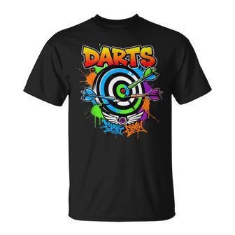 Fan Trikot Team Sport Dart Darts Dartspieler Retro Graffiti T-Shirt | Mazezy