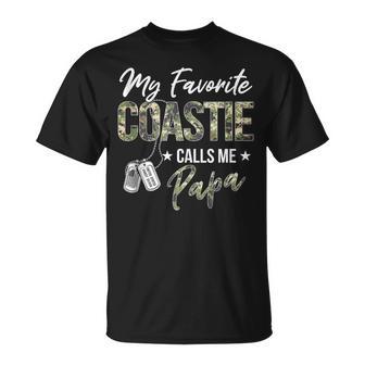 My Favorite Coastie Calls Me Papa Proud US Coast Guard Papa Tank Top T-Shirt | Mazezy