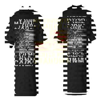 My Favorite Sailor Calls Me Grandma Flag US Family Matching T-Shirt | Mazezy