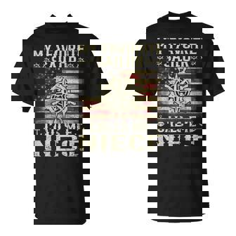 My Favorite Sailor Calls Me Niece Flag USA Family Matching T-Shirt | Mazezy