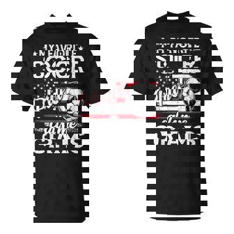 My Favorite Soccer Player Calls Me Grams US Flag T-Shirt | Mazezy