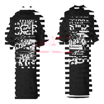 My Favorite Soccer Player Calls Me Pappy US Flag T-Shirt | Mazezy