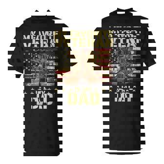 My Favorite Veteran Is My Dad Father Veterans Day Boots Flag T-Shirt - Monsterry