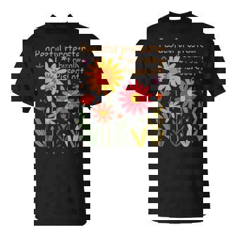 Feminist Floral Peaceful Protester But Really Pissed Off T-Shirt - Thegiftio