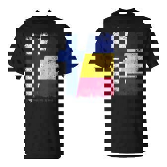 Finland Romania Half Flag Finnish Romanian Heritage T-Shirt | Mazezy