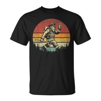 Firefighting Retro Bigfoot Firefighter Sasquatch Fireman T-Shirt - Thegiftio UK