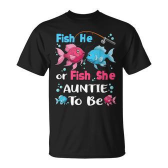 Fish He Or Fish She Gender Reveal Family Matching Auntie T-Shirt | Mazezy