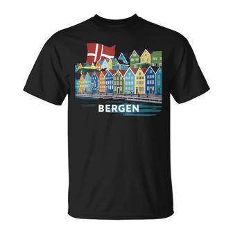 Fjord Bergen Norway Costume Fjords Of Norway Harbor City T-Shirt - Thegiftio UK
