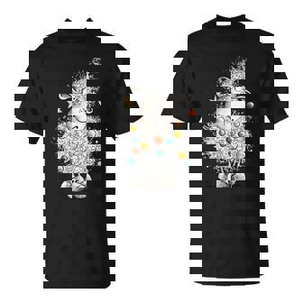 Fleece Navidad Christmas Sheep Cartoon T-Shirt | Mazezy